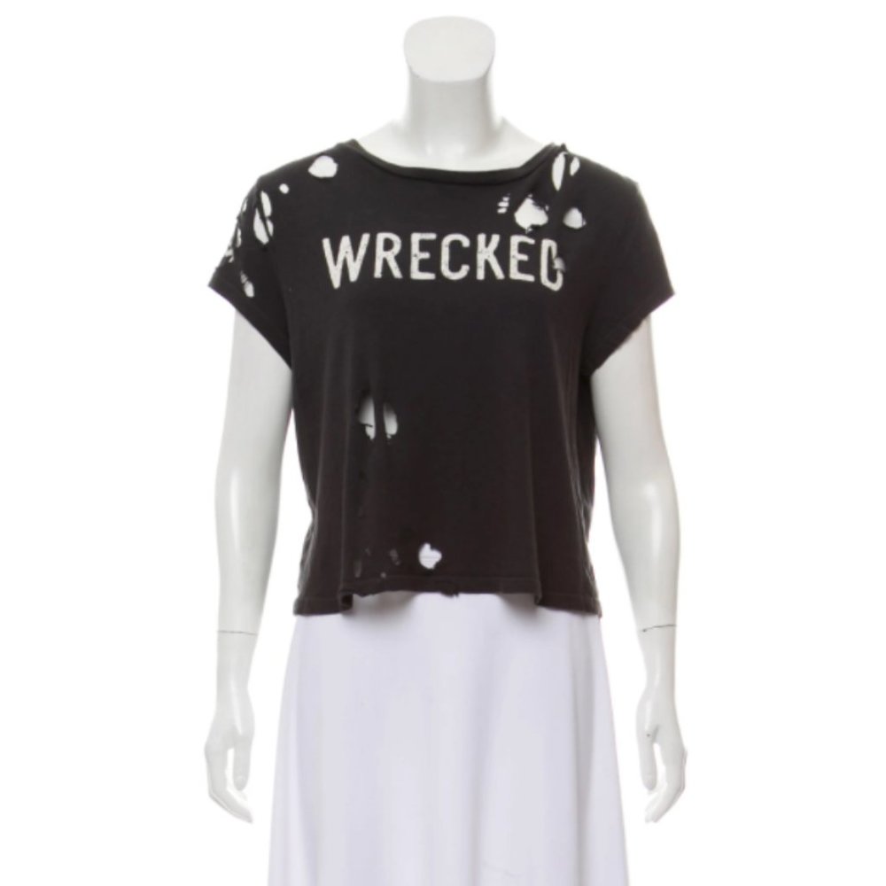 MOTHER Distressed Printed T-Shirt